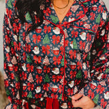 Simply Southern Bow Detail Christmas Tree Pajama Set