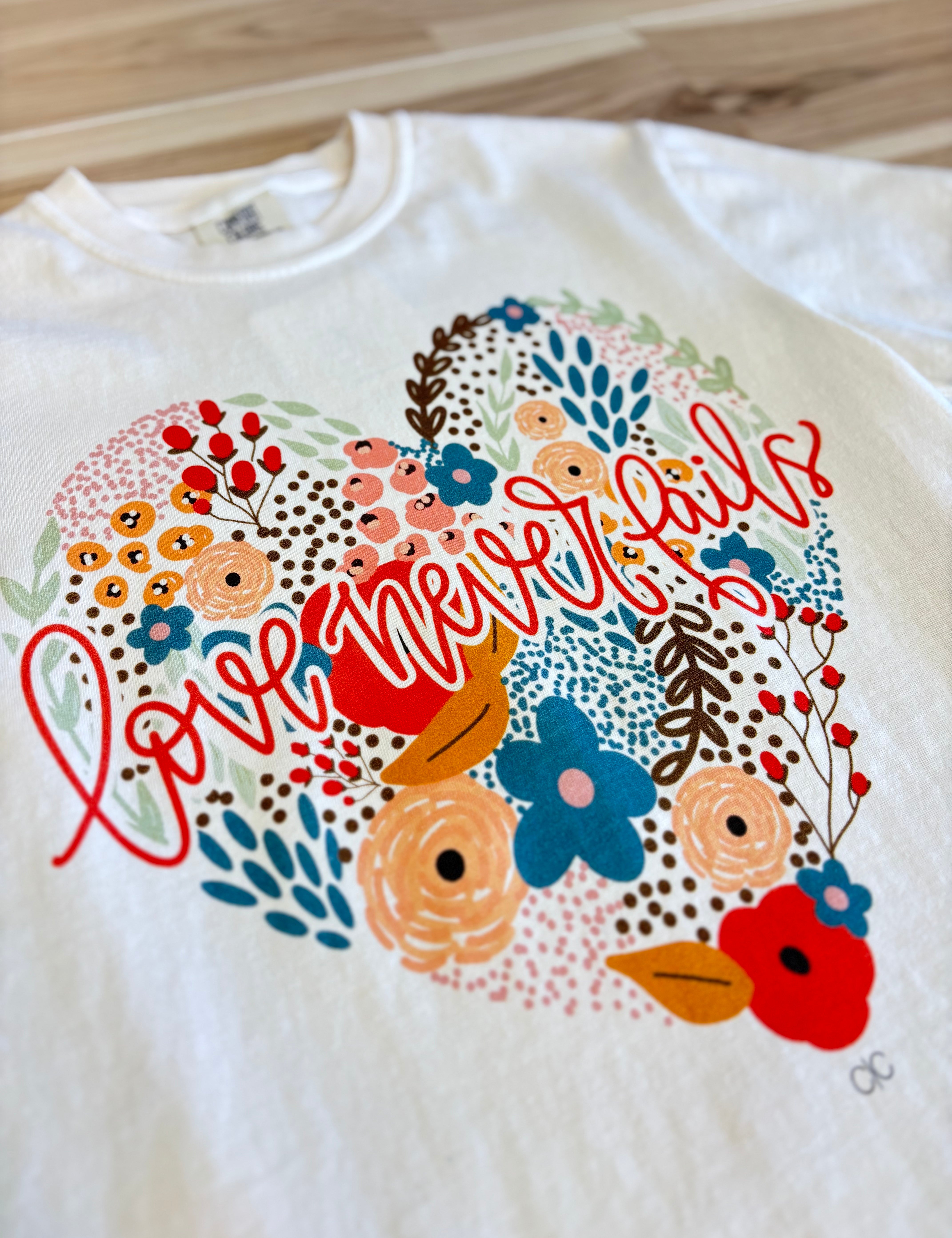 Love Never Fails Graphic Tee - Ivory - Lace and Grace Boutique