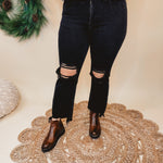 Kolbi High Rise Straight Crop Jeans by Risen - Black - Lace and Grace Boutique