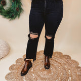 Kolbi High Rise Straight Crop Jeans by Risen - Black - Lace and Grace Boutique