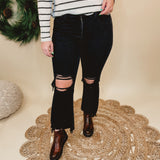 Kolbi High Rise Straight Crop Jeans by Risen - Black - Lace and Grace Boutique