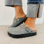 Birkenstock Boston Papillio Chunky Platform Clogs - Basalt Gray/Black - Lace and Grace Boutique