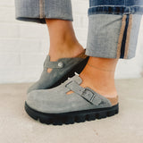 Birkenstock Boston Papillio Chunky Platform Clogs - Basalt Gray/Black - Lace and Grace Boutique