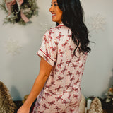 Simply Southern Candy Cane Bow Pajama Set - Mauve