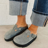 Birkenstock Boston Papillio Chunky Platform Clogs - Basalt Gray/Black - Lace and Grace Boutique