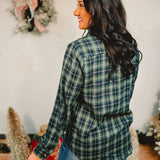 Button Down Flannel - Green/Navy