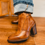 BedStu Isla Heeled Bootie - Tan Rustic - Lace and Grace Boutique