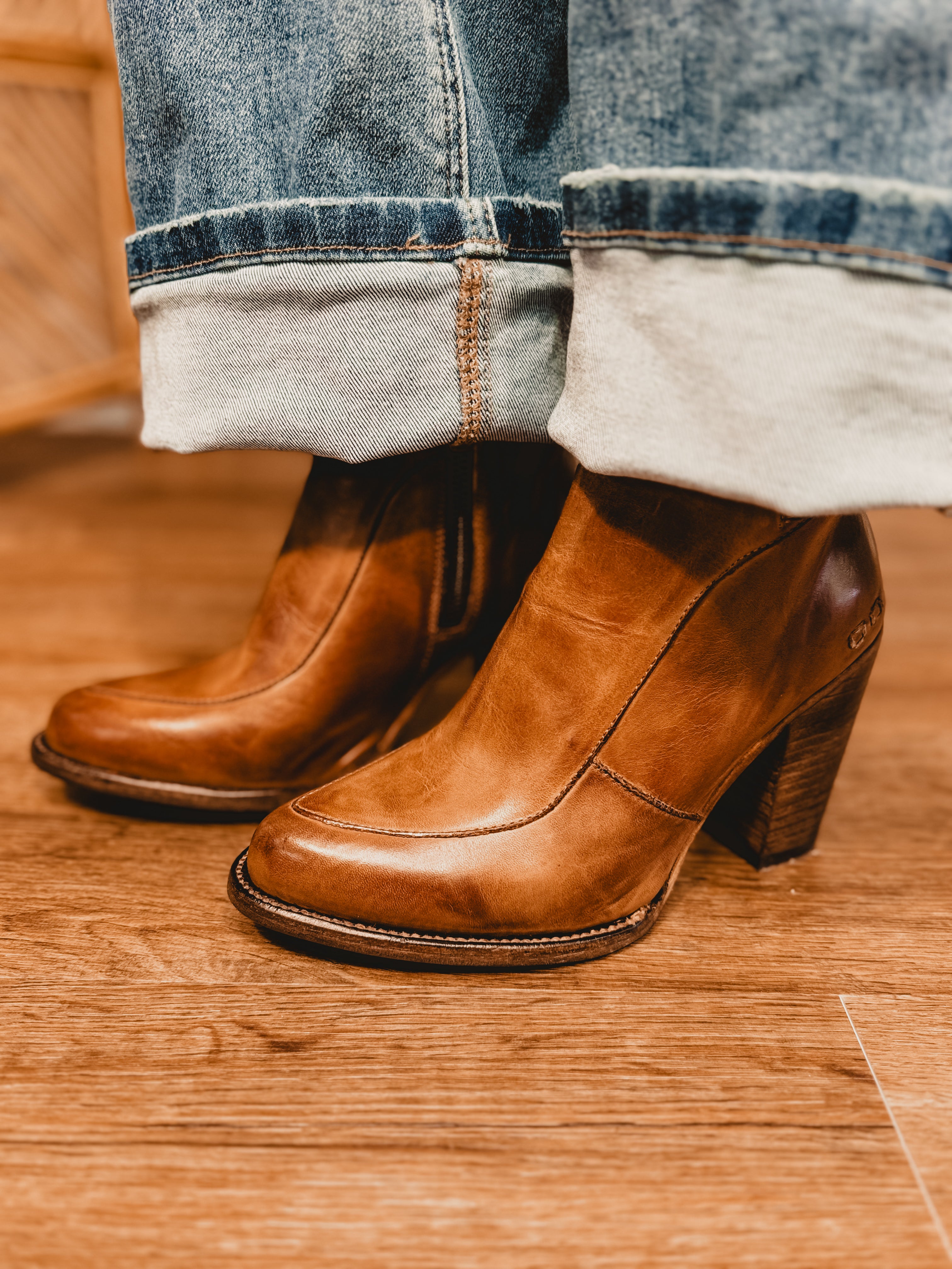 BedStu Isla Heeled Bootie - Tan Rustic - Lace and Grace Boutique