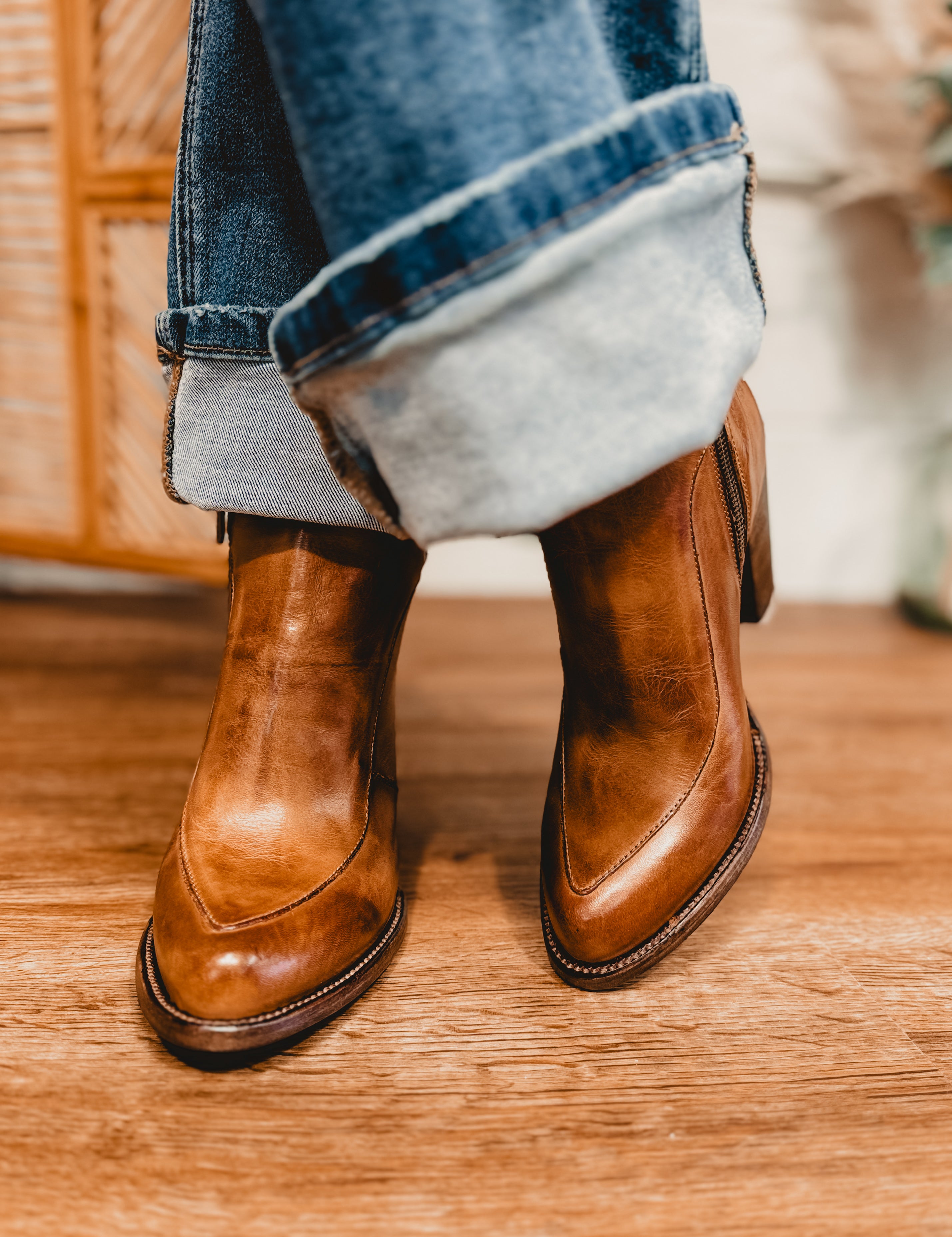 BedStu Isla Heeled Bootie - Tan Rustic - Lace and Grace Boutique