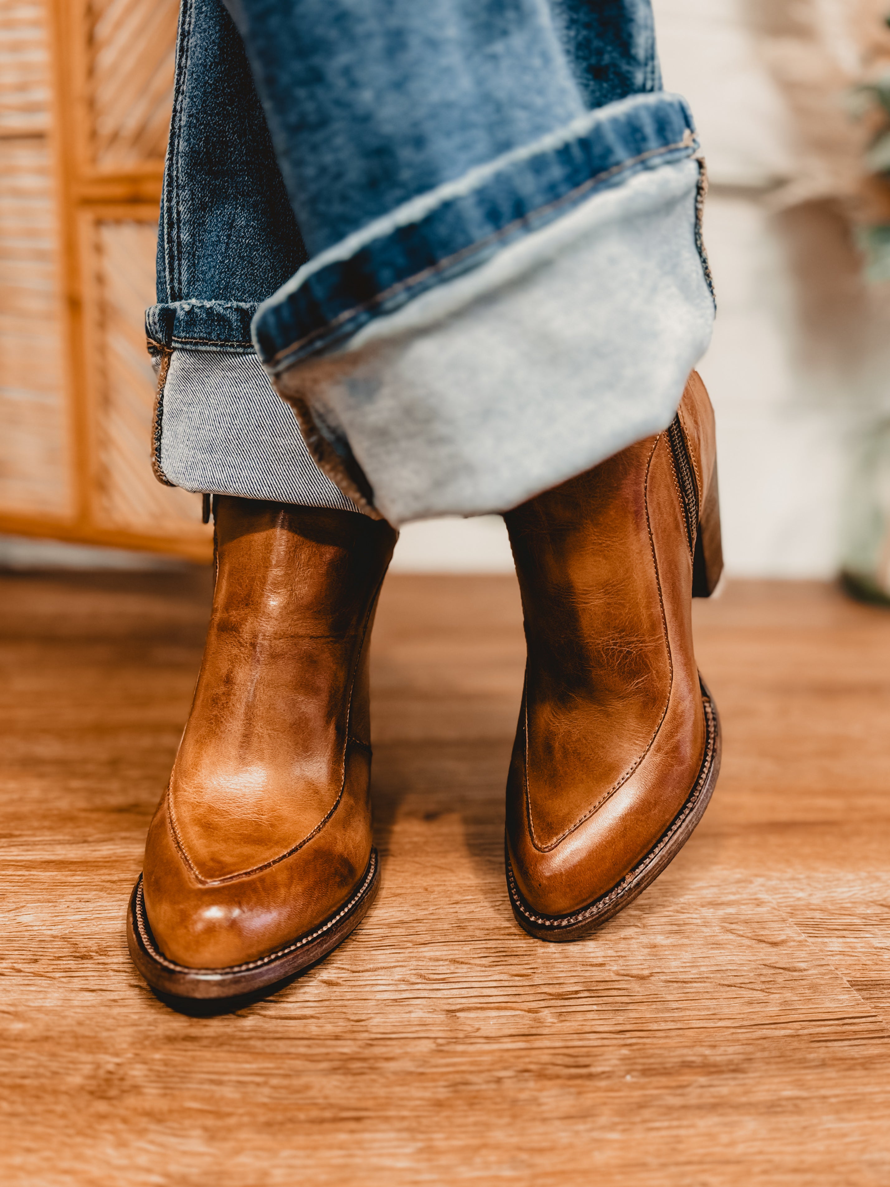 BedStu Isla Heeled Bootie - Tan Rustic - Lace and Grace Boutique