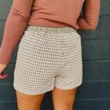 Plaid Boxer Shorts - Taupe/Mocha