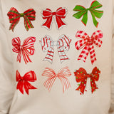 Christmas Bow Crewneck Sweatshirt - Sweet Cream