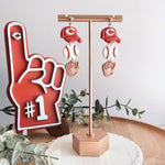Reds Hat, Baseball, & Glove Triple Dangle Earrings - Lace and Grace Boutique