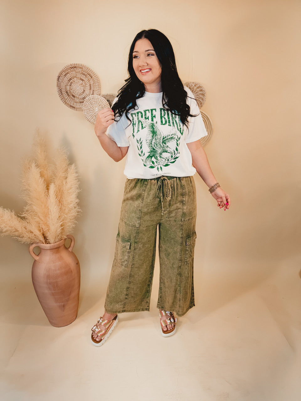 Ready When You Are Cargo Pants - Light Olive - Lace and Grace Boutique