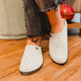 Birkenstock Zermatt Shearling Wool Felt Slipper - Light Grey