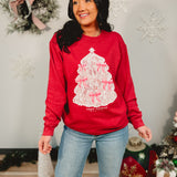Simply Southern Tree Lace Crewneck Sweatshirt - Red