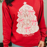 Simply Southern Tree Lace Crewneck Sweatshirt - Red