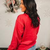 Simply Southern Tree Lace Crewneck Sweatshirt - Red