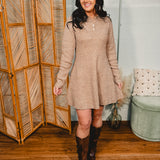 Ribbed Sweater Mini Dress - Mocha