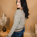 Cable Knit V-Neck Sweater - Taupe - Lace and Grace Boutique