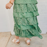 Lace Ruffle Tiered Maxi Skirt - Eucalyptus - Lace and Grace Boutique