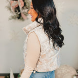 Simply Southern Cropped White Camo Puffer Vest