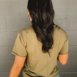 Bonfires, Flannels, & S'mores Graphic Tee - Olive