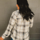 Plaid Button Up Flannel - Black Multi