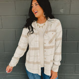 Plaid Button Up Flannel - Tan Multi
