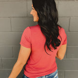 Basic Crew Neck Short Sleeve Top - Poppy