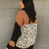 POL Floral Print Front Pocket Button Down Jacket - Black Multi