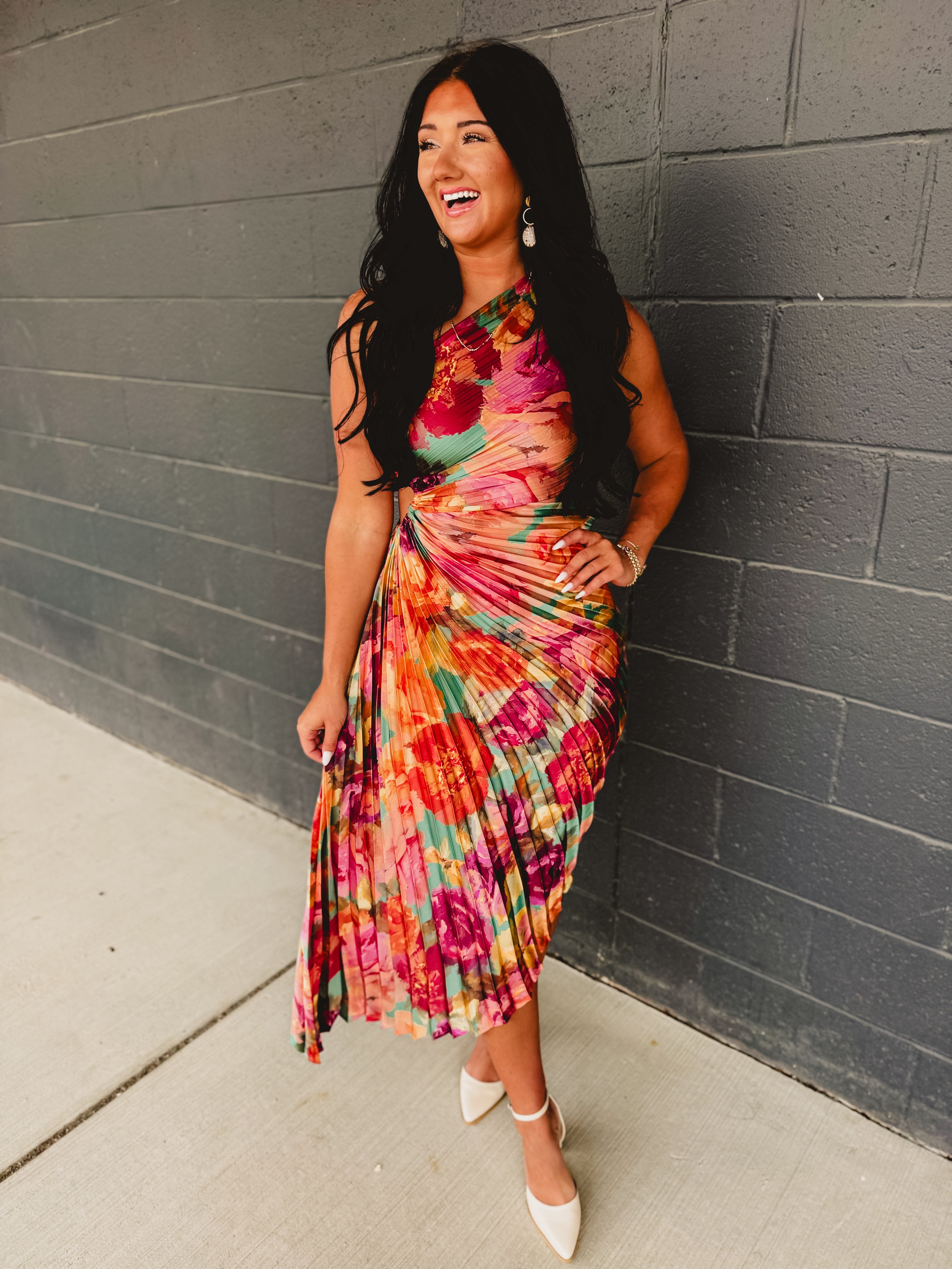 One Shoulder Maxi - Parisian Floral