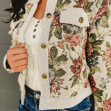 Floral Button Down Jacquard Jacket