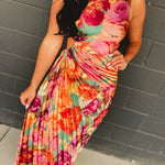 One Shoulder Asymmetrical Pleated Maxi Dress - Parisian Floral - Lace and Grace Boutique