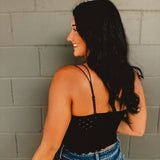 Seamless Lace Padded Bralette - Black