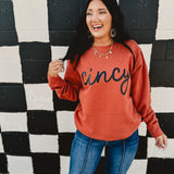 Cincy Dyed Fleece Sweatshirt - Orange