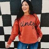 Cincy Dyed Fleece Sweatshirt - Orange