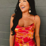 Sunset Petal Criss Cross Midi Dress - Sunset Garden - Lace and Grace Boutique