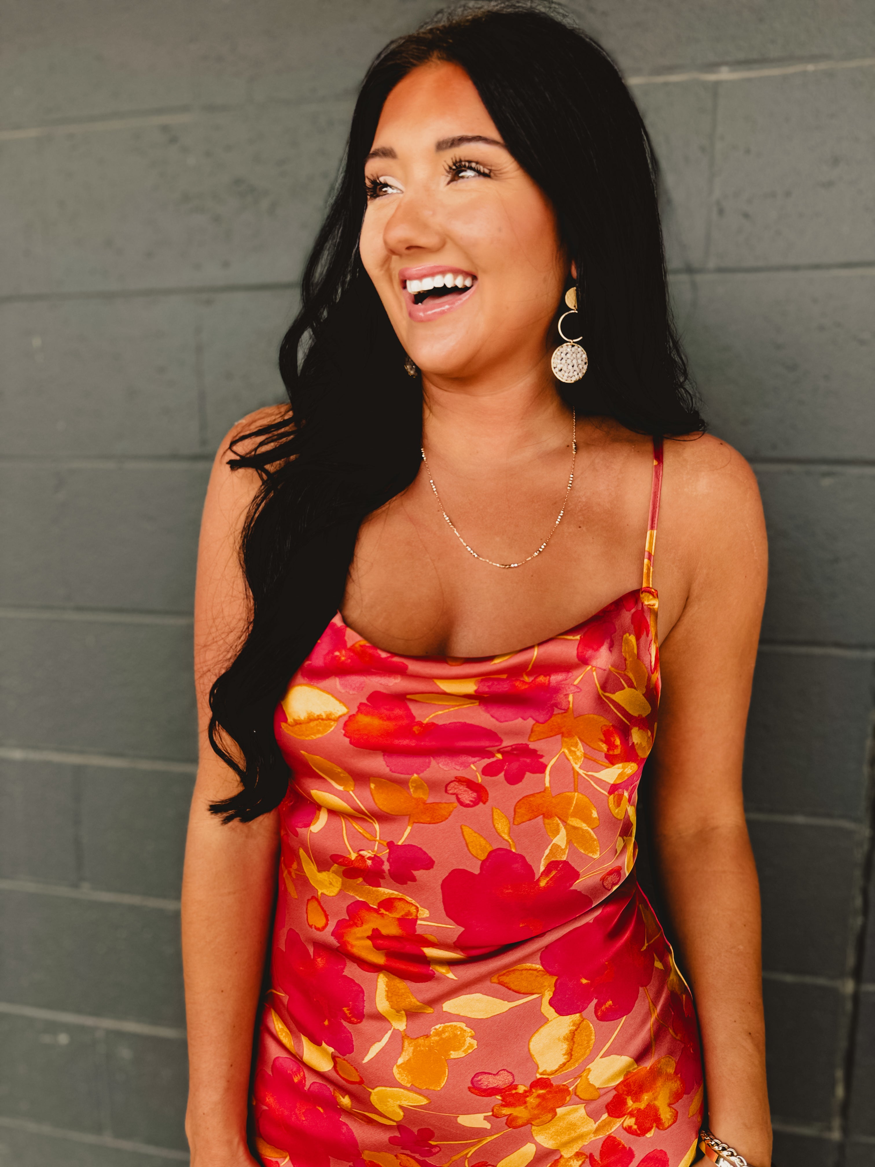 Sunset Petal Criss Cross Midi Dress - Sunset Garden - Lace and Grace Boutique