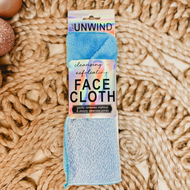 Dual Texture Cleansing & Exfoliating Face Cloth - Blue - Lace and Grace Boutique