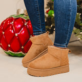 Ultra Mini Platform Boots - Tan