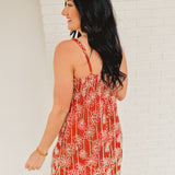 Floral Embroidered Mini Dress - Ruby