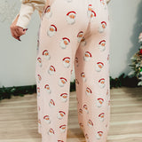 Santa Claus Christmas Pajama Pants - Baby Pink