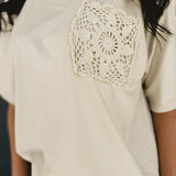 Short Sleeve Mineral Washed Oversized Top - Light Khaki