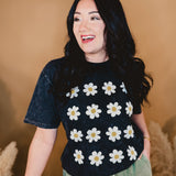 Daisy Vintage Graphic Tee - Black