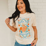 Grace and Gratitude Floral Graphic Tee - Cream - Lace and Grace Boutique