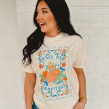 Grace and Gratitude Floral Graphic Tee - Cream - Lace and Grace Boutique