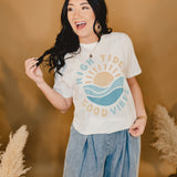 High Tide Good Vibes Graphic Tee - White