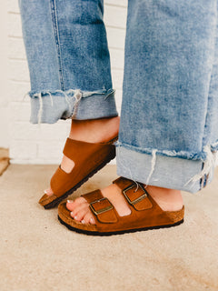 Birkenstock Arizona Oiled Leather Sandal - Cognac - Lace and Grace Boutique