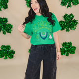 St. Paddy's Day Patch Thrifted Graphic Tee - Green